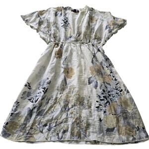 Hale Bob Silk Blend Floral Dress Sz S Boho Resort Cottagecore Mini Swim Cover up